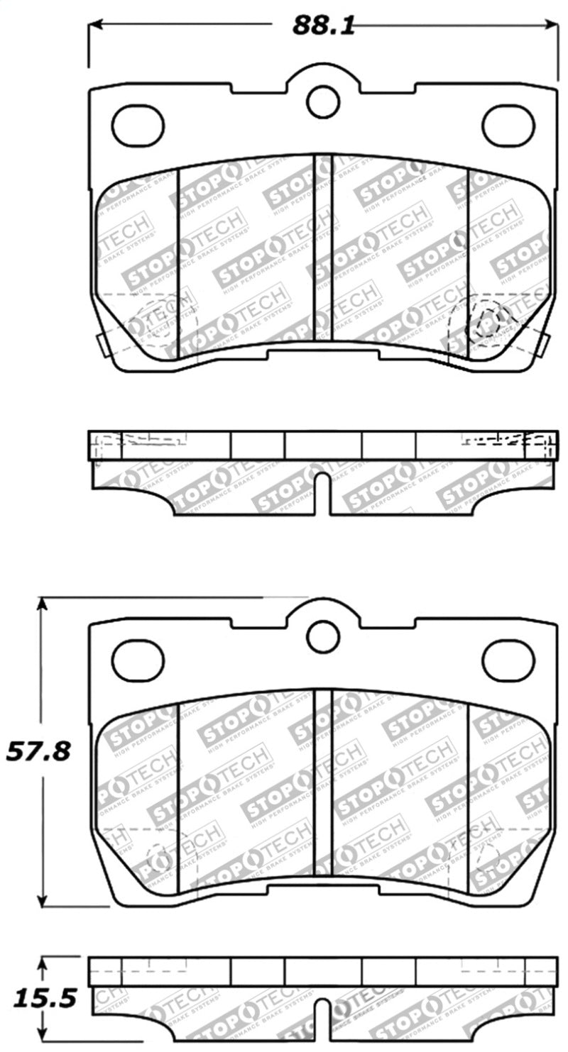 StopTech Performance 06 Lexus GS300/430 / 07-08 GS350 / 06-08 IS250/350 Rear Brake Pads-Brake Pads - Performance-Grocery Getter Performance