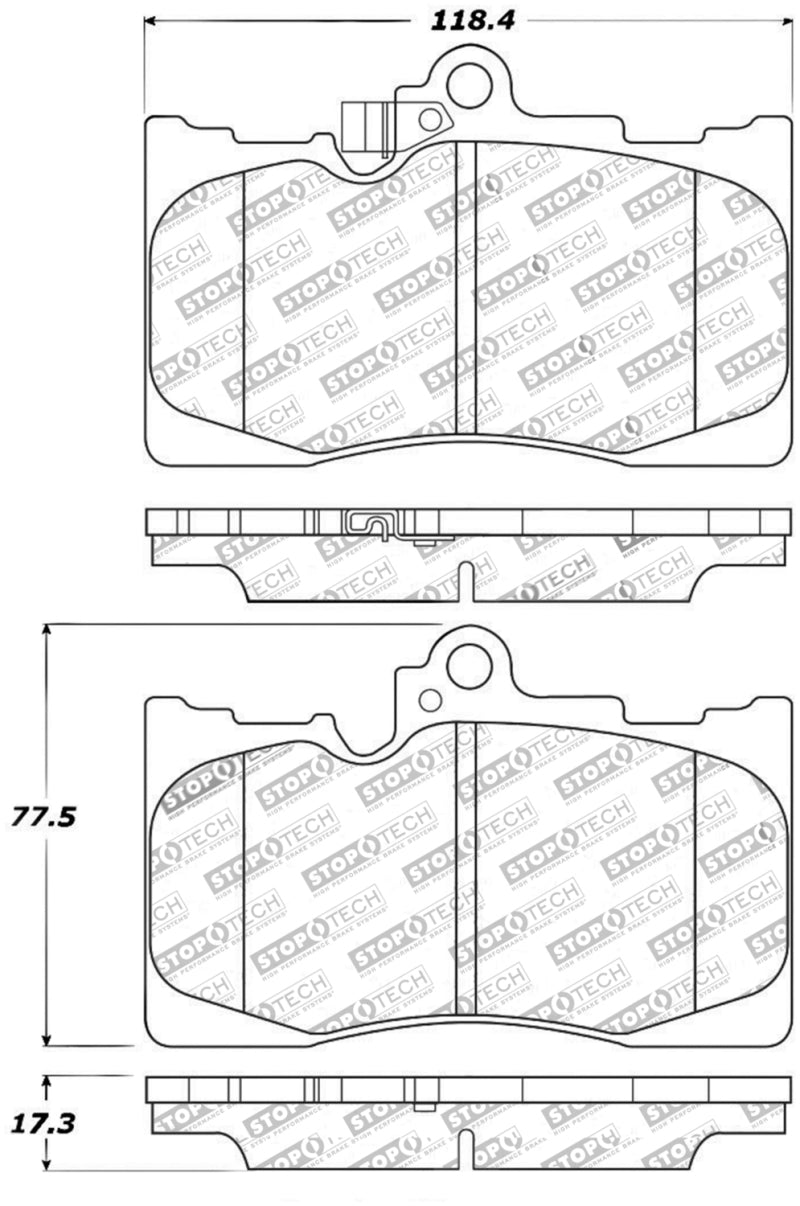 StopTech Performance 06 Lexus GS300/430 / 07-08 GS350 / 06-08 IS350 Front Brake Pads-Brake Pads - Performance-Grocery Getter Performance