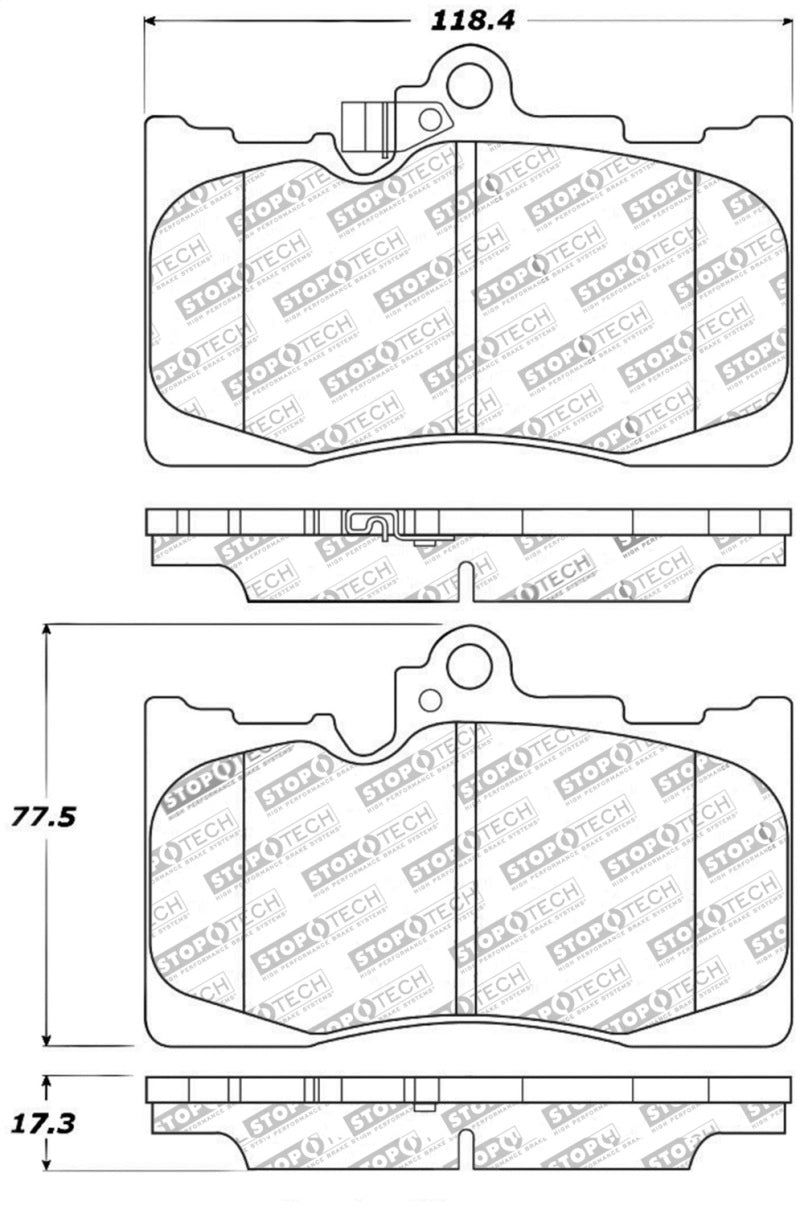 StopTech Performance 06 Lexus GS300/430 / 07-08 GS350 / 06-08 IS350 Front Brake Pads-Brake Pads - Performance-Grocery Getter Performance
