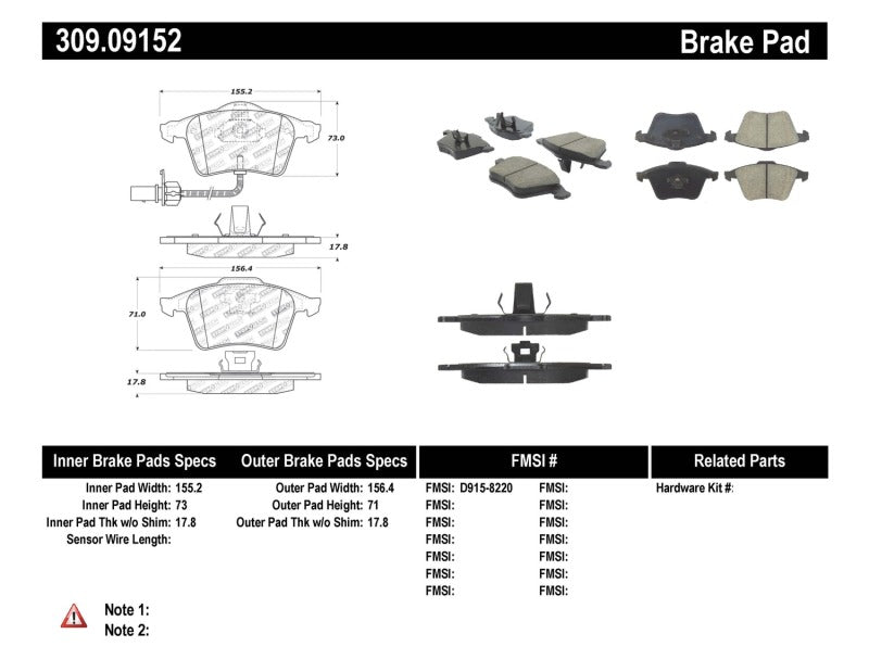 StopTech Performance 07-09 Mazda 3 Front Brake Pads-Brake Pads - Performance-Grocery Getter Performance