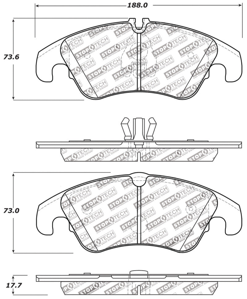 StopTech Performance 08-10 Audi A5 / 10 S4 / 09-10 Audi A4 (except Quattro) Front Brake Pads-Brake Pads - Performance-Grocery Getter Performance
