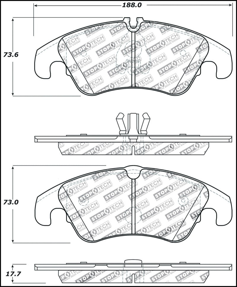 StopTech Performance 08-10 Audi A5 / 10 S4 / 09-10 Audi A4 (except Quattro) Front Brake Pads-Brake Pads - Performance-Grocery Getter Performance