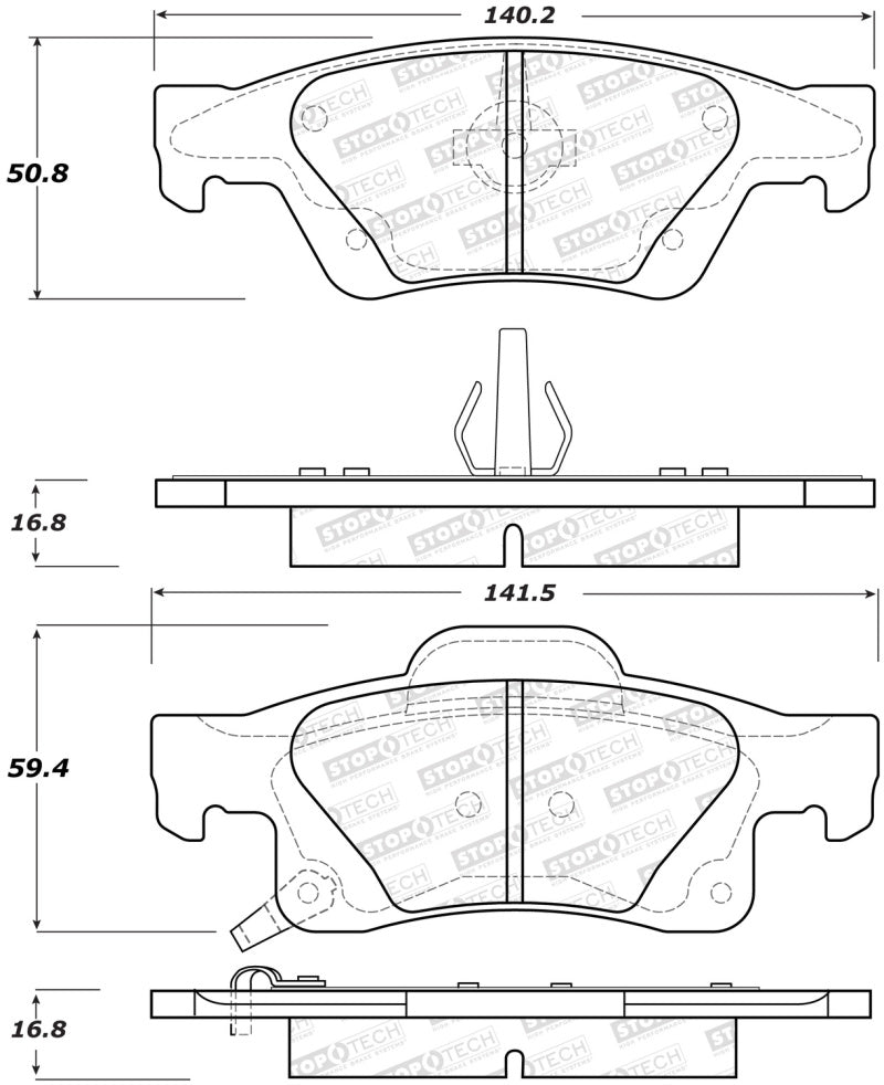 StopTech Performance 11-17 Dodge Durango Rear Brake Pads-Brake Pads - Performance-Grocery Getter Performance