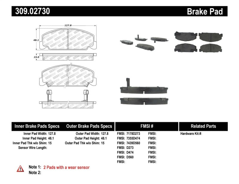 StopTech Performance 93-00 Honda Civic DX w/ Rr Drum Brakes Front Brake Pads-Brake Pads - Performance-Grocery Getter Performance