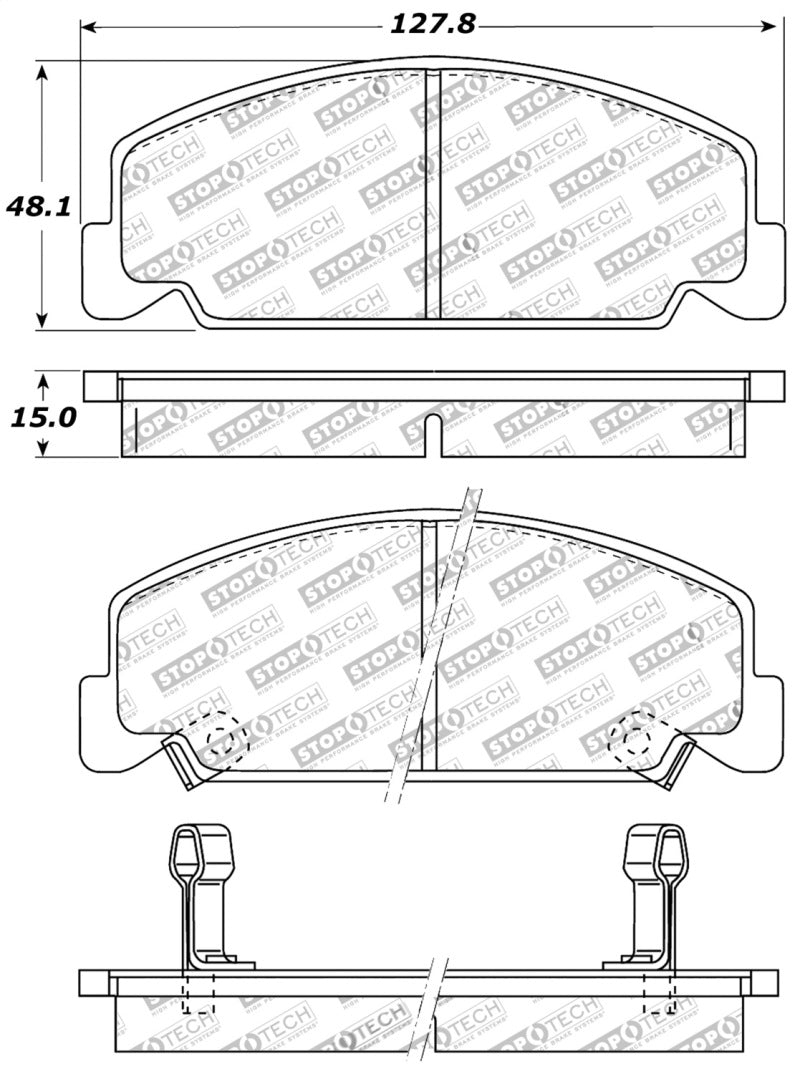 StopTech Performance 93-00 Honda Civic DX w/ Rr Drum Brakes Front Brake Pads-Brake Pads - Performance-Grocery Getter Performance
