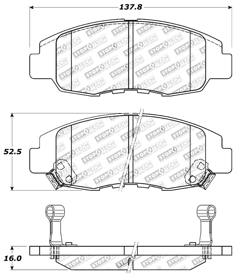 StopTech Performance 98-02 Honda Accord Coupe/Sedan 4cyl Rear Drum/Disc Front Brake Pads-Brake Pads - Performance-Grocery Getter Performance