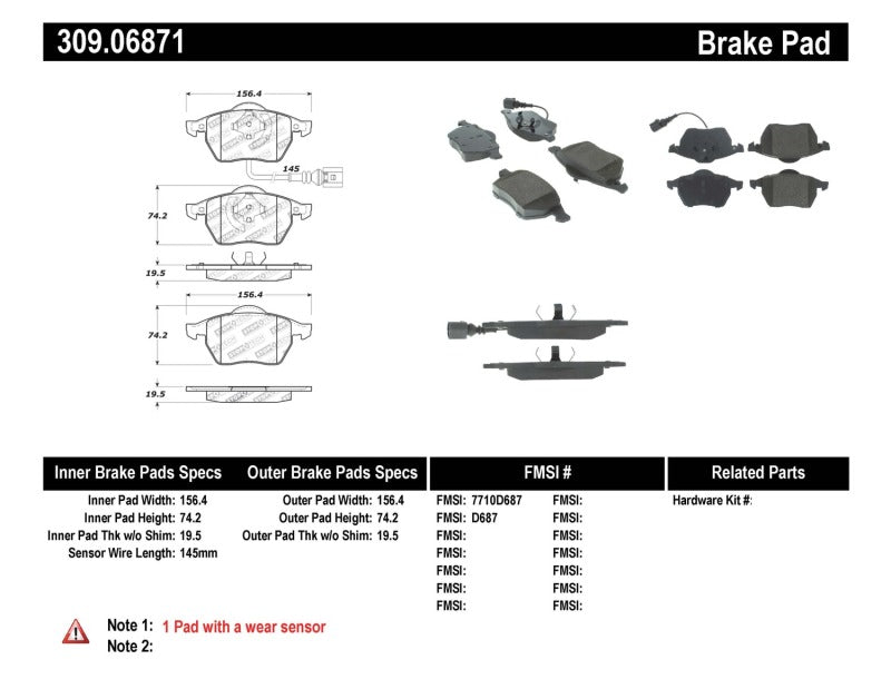 StopTech Performance 99-08 VW Jetta / 5/99-05 Golf GTi/GLS Turbo Front Brake Pads-Brake Pads - Performance-Grocery Getter Performance