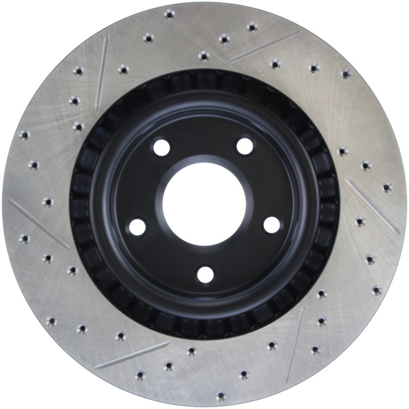 StopTech Power Slot 05-07 Cadillac XLR / 06-09 Chevy Corvette Front Left Drilled & Slotted Rotors-Brake Rotors - Slot & Drilled-Grocery Getter Performance