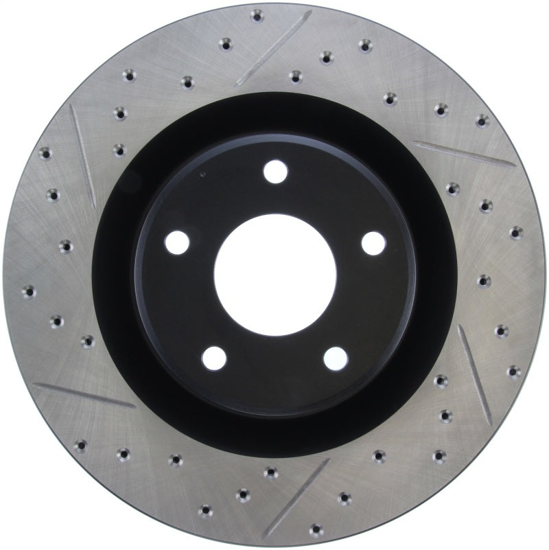 StopTech Power Slot 05-07 Cadillac XLR / 06-09 Chevy Corvette Front Right Drilled & Slotted Rotors-Brake Rotors - Slot & Drilled-Grocery Getter Performance