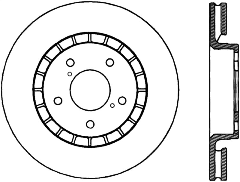 StopTech Power Slot 06-11 Lexus GS Series / 06-12 IS Series Front Right Drilled & Slotted Rotor-Brake Rotors - Slot & Drilled-Grocery Getter Performance
