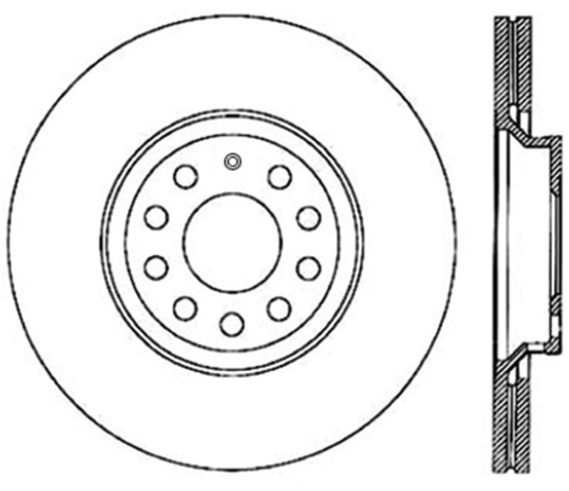 StopTech Power Slot 09 VW CC (Passat CC) / 06-09 Passat (ex Syncro) Left Rear CRYO-STOP Slotted Rot-Brake Rotors - Slotted-Grocery Getter Performance