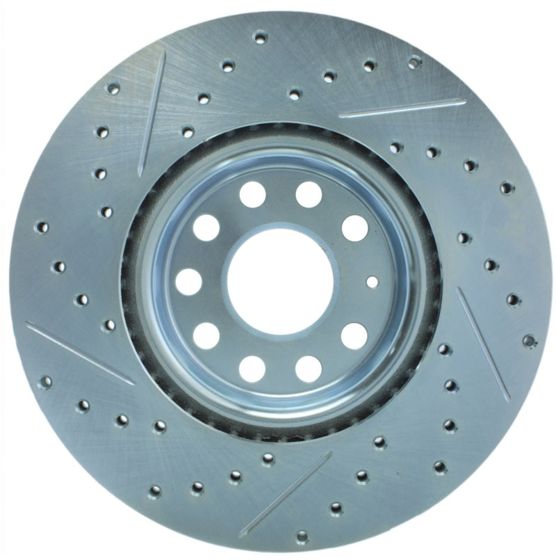 StopTech Select Sport 06-17 Volkswagen Jetta Slotted & Drilled Front Left Rotor-Brake Rotors - Slot & Drilled-Grocery Getter Performance
