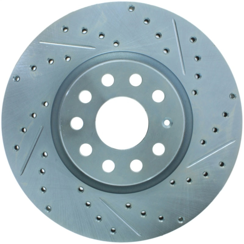 StopTech Select Sport 06-17 Volkswagen Jetta Slotted & Drilled Front Left Rotor-Brake Rotors - Slot & Drilled-Grocery Getter Performance