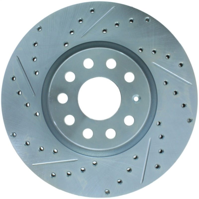 StopTech Select Sport 06-17 Volkswagen Jetta Slotted & Drilled Front Right Rotor-Brake Rotors - Slot & Drilled-Grocery Getter Performance