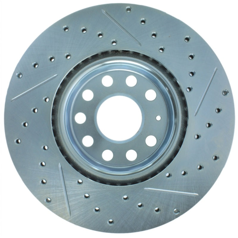 StopTech Select Sport 06-17 Volkswagen Jetta Slotted & Drilled Front Right Rotor-Brake Rotors - Slot & Drilled-Grocery Getter Performance