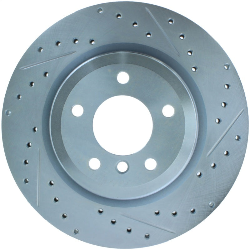 StopTech Select Sport 07-13 BMW 335i Slotted & Drilled Vented Left Rear Brake Rotor-Brake Rotors - Slot & Drilled-Grocery Getter Performance
