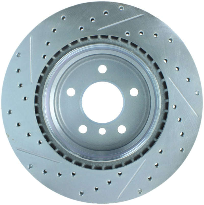 StopTech Select Sport 07-13 BMW 335i Slotted & Drilled Vented Left Rear Brake Rotor-Brake Rotors - Slot & Drilled-Grocery Getter Performance