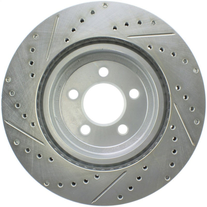 StopTech Select Sport 10-14 Dodge Challenger Drilled and Slotted Front Left Brake Rotor-Brake Rotors - Slot & Drilled-Grocery Getter Performance