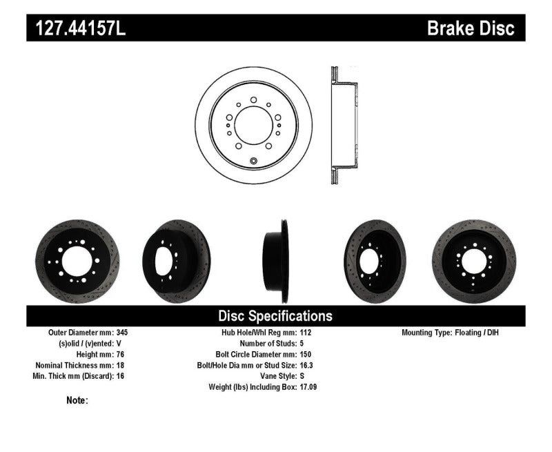 StopTech Slotted & Drilled Sport Brake Rotor-Brake Rotors - Slot & Drilled-Grocery Getter Performance