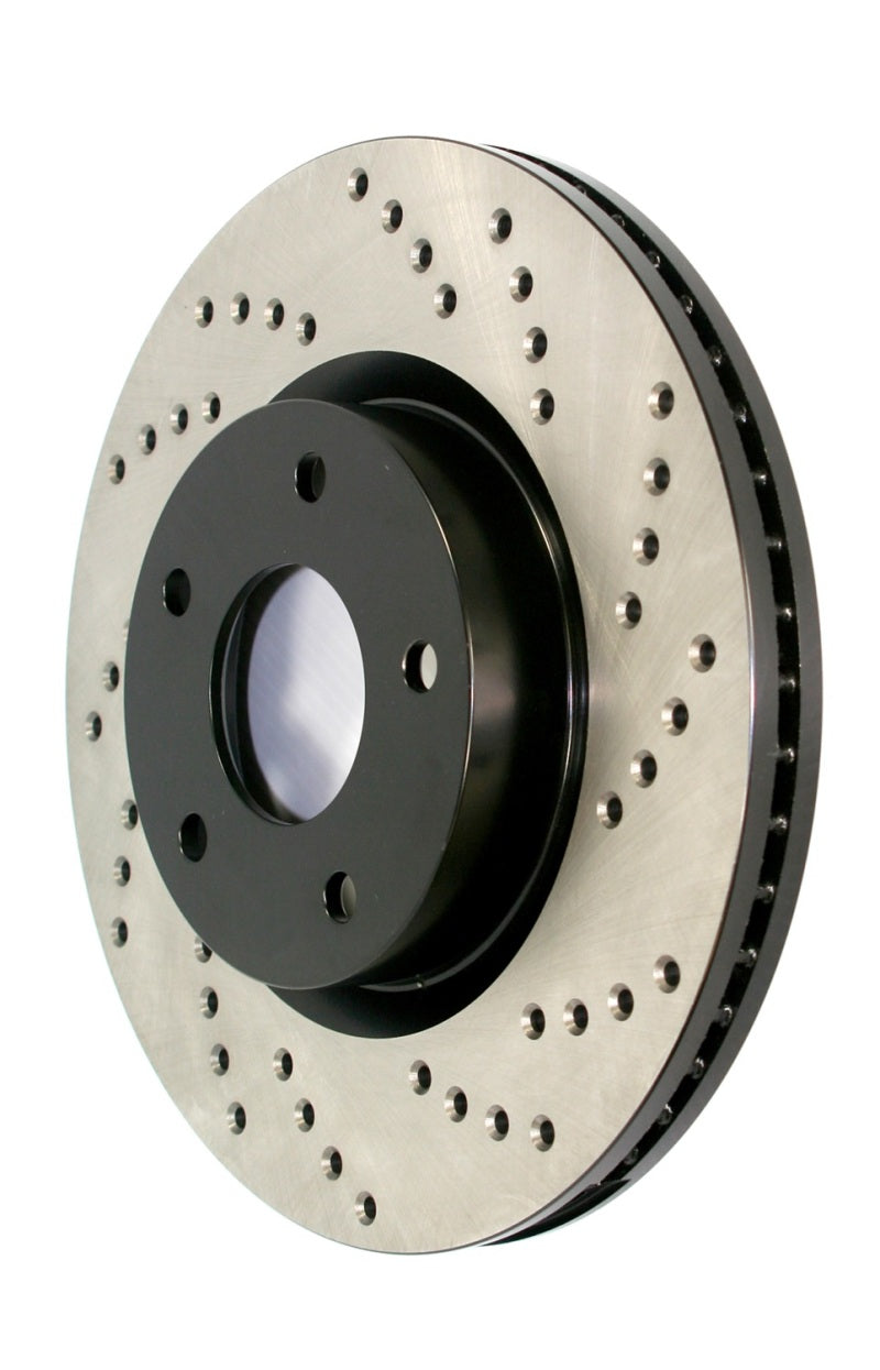 StopTech Sport Cross Drilled Brake Rotor - Rear Right-Brake Rotors - Drilled-Grocery Getter Performance