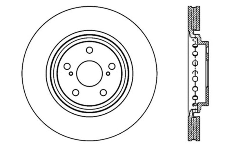 StopTech Sport Drilled & Slotted Rotor - Front Right-Brake Rotors - Slot & Drilled-Grocery Getter Performance
