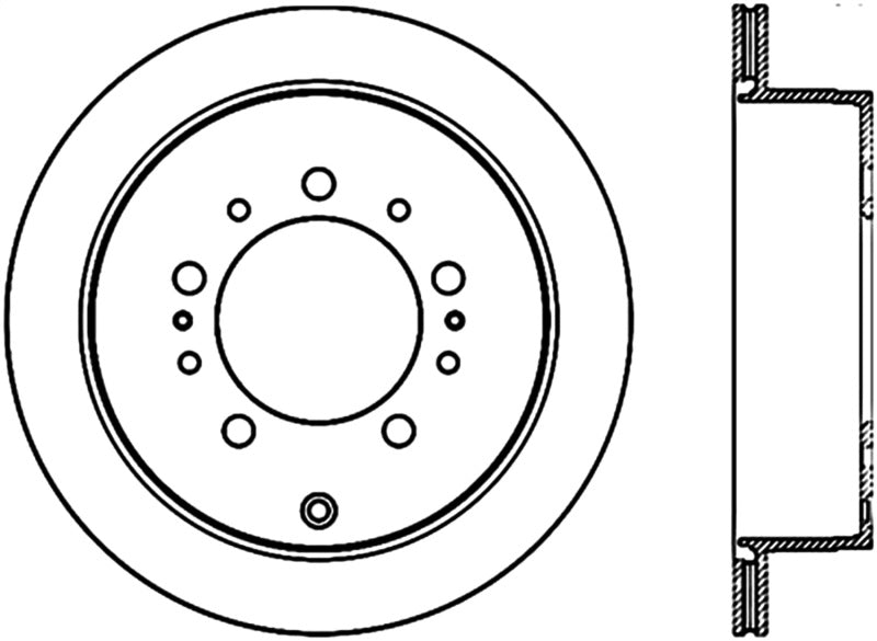 StopTech Sport Slot 08-13 Lexus LX450/470/570 / 07-12 Toyota Tundra Slotted Right Rear CRYO Rotor-Brake Rotors - Slotted-Grocery Getter Performance