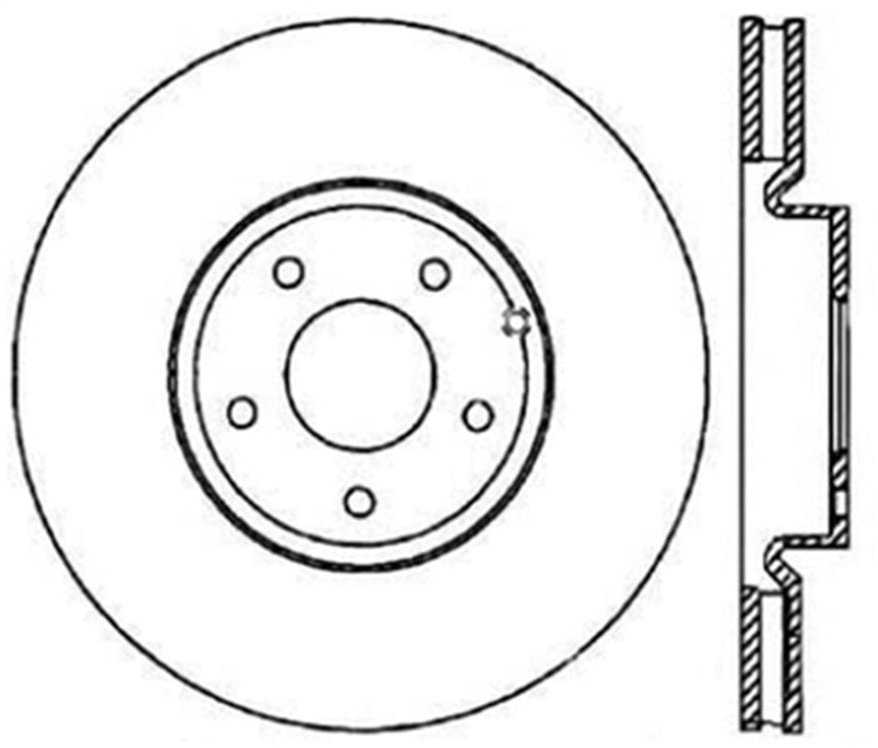 StopTech SportStop 6/02-08 Nissan 350Z / 8/02-04 Infiniti G35 Slotted & Drilled Rear Right Rotor-Brake Rotors - Slot & Drilled-Grocery Getter Performance