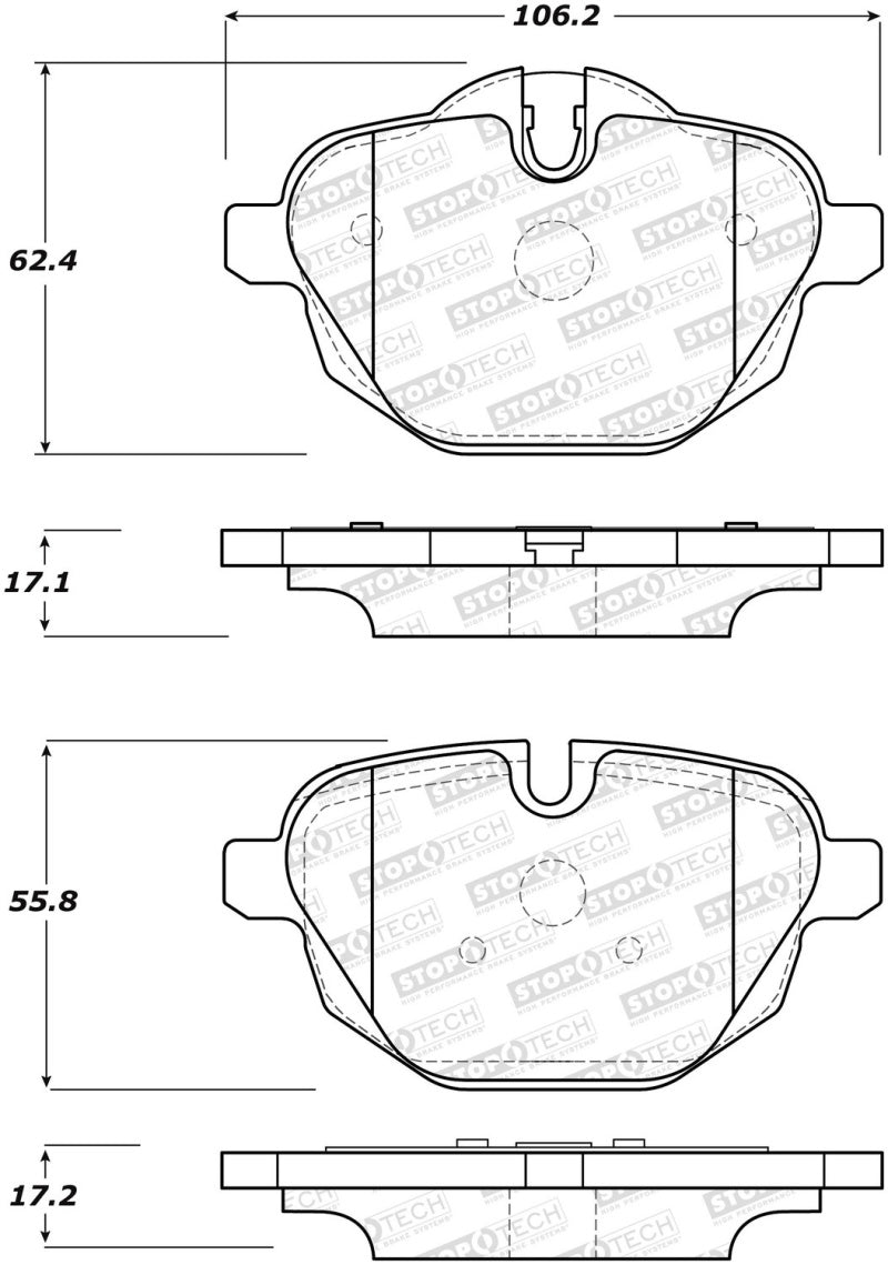 StopTech Street Brake Pads - Rear-Brake Pads - OE-Grocery Getter Performance