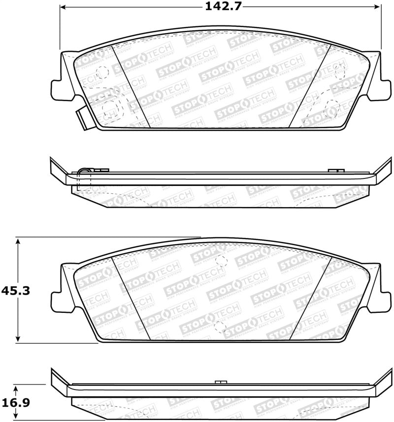 StopTech Street Brake Pads-Brake Pads - OE-Grocery Getter Performance