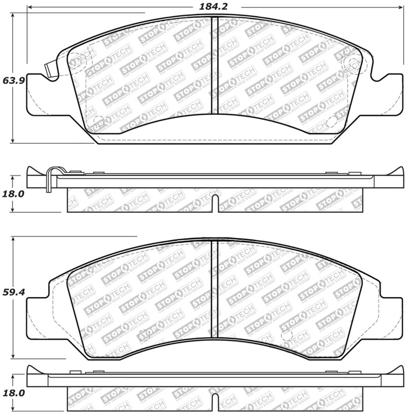 StopTech Street Select Brake Pads - Front/Rear-Brake Pads - OE-Grocery Getter Performance