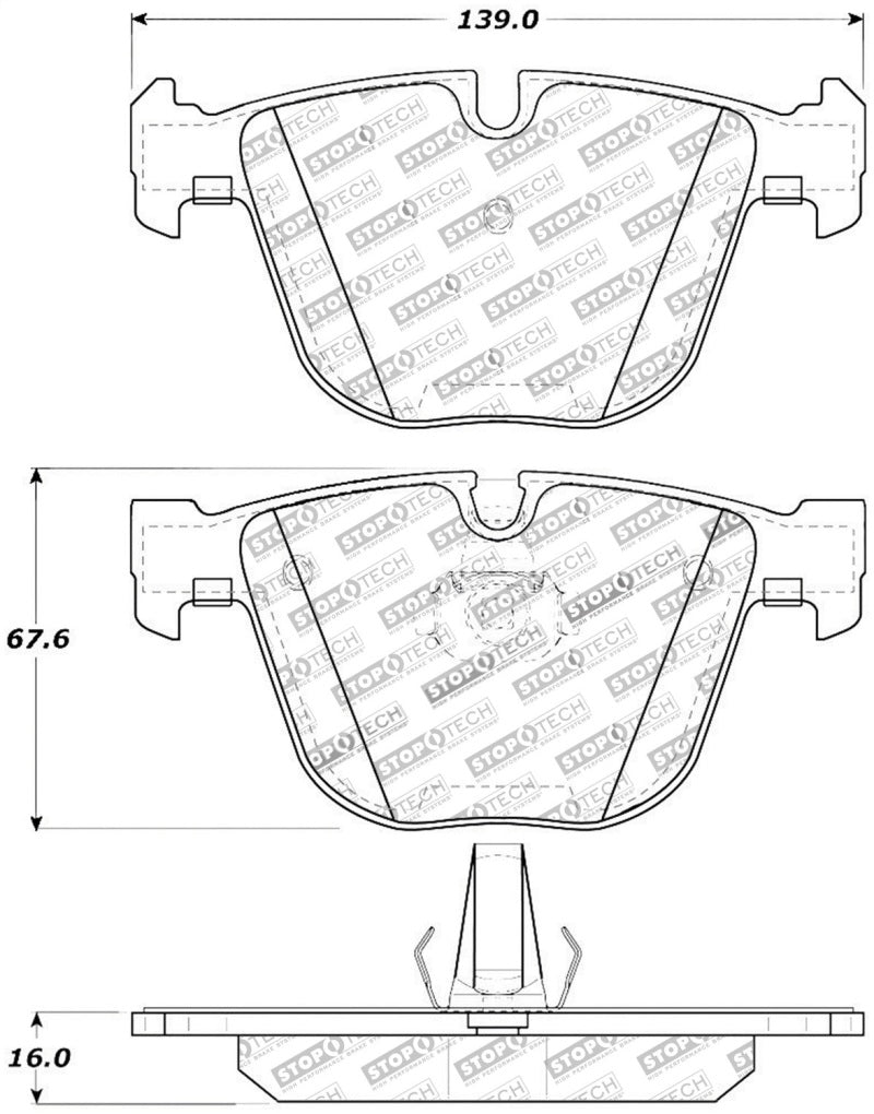 StopTech Street Touring 06-09 BMW M5 E60 / 07-09 M6 E63/E63 Rear Brake Pads-Brake Pads - OE-Grocery Getter Performance