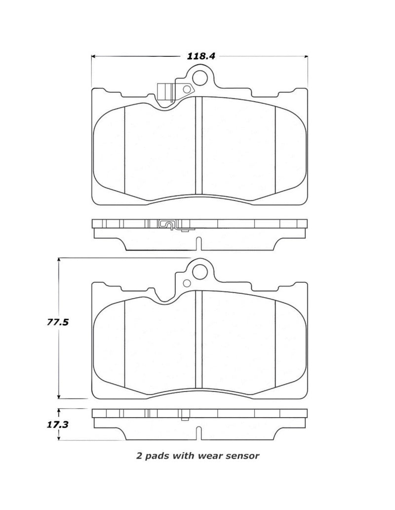 StopTech Street Touring 06 Lexus GS300/430 / 07-08 GS350 Front Brake Pads-Brake Pads - OE-Grocery Getter Performance