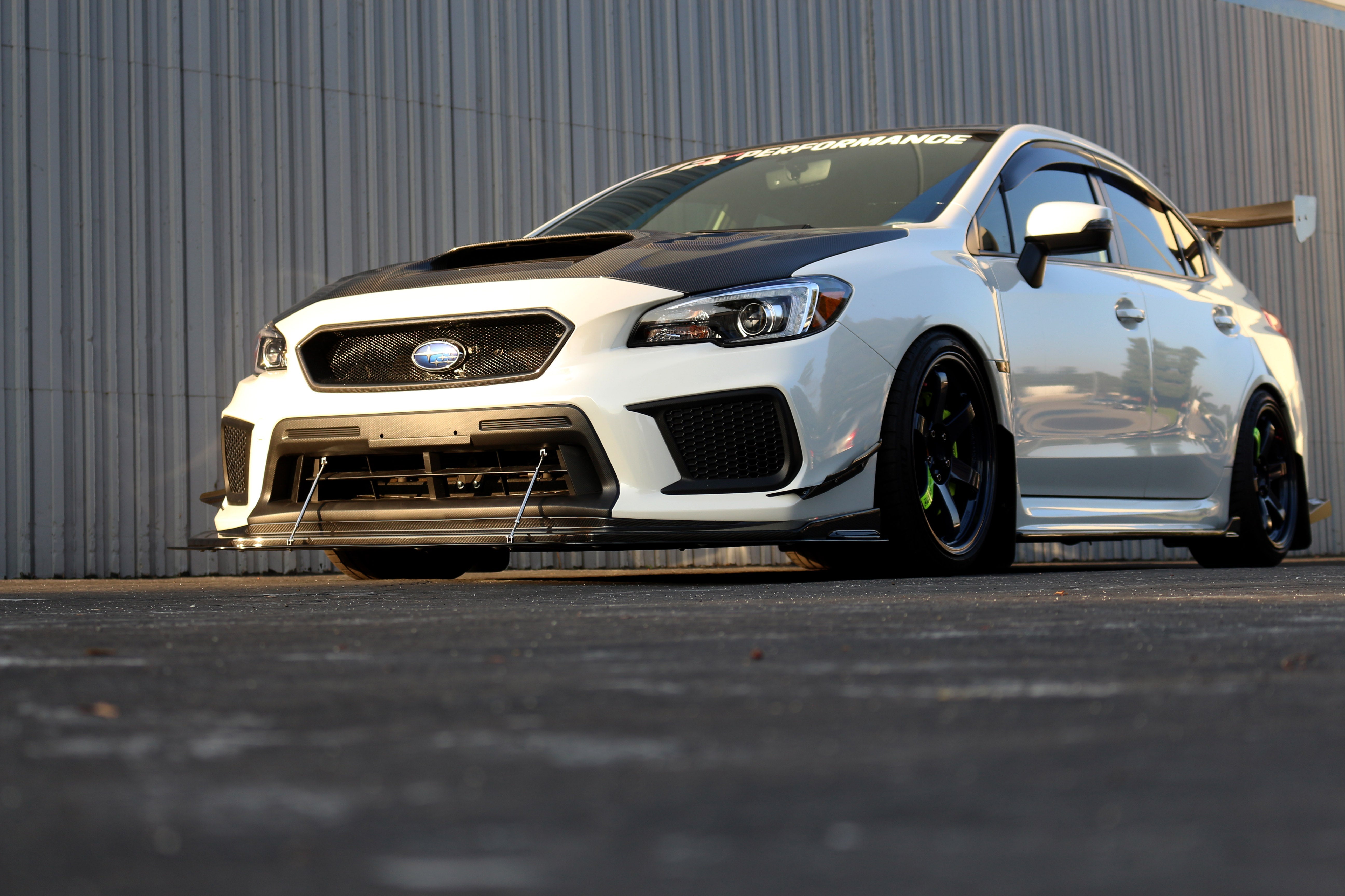 Subaru WRX/ STI Carbon Fiber Wind Splitter w/ Rods 2018-2021 (APR Performance Lip)-Front Wind Splitter-Grocery Getter Performance