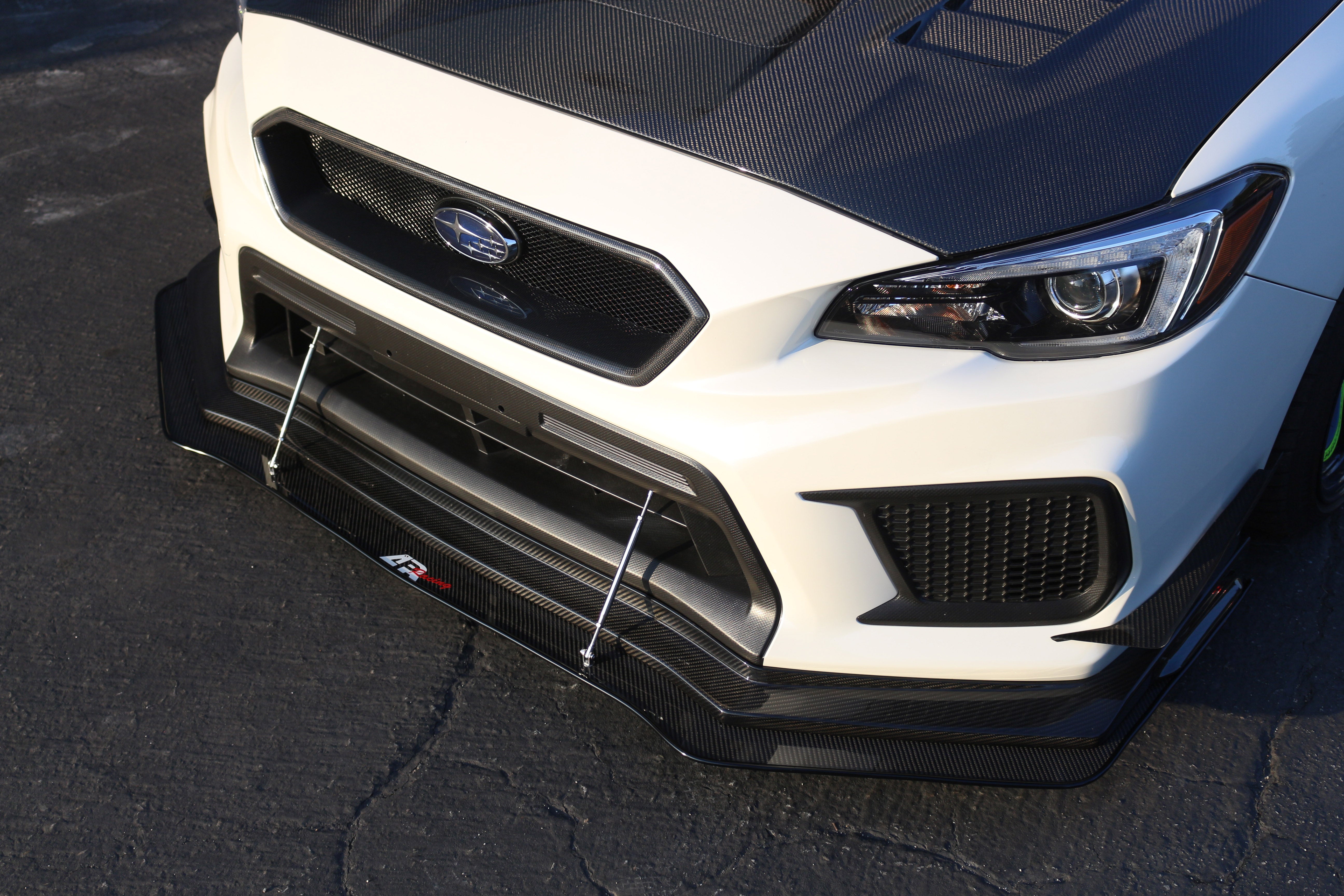Subaru WRX/ STI Carbon Fiber Wind Splitter w/ Rods 2018-2021 (APR Performance Lip)-Front Wind Splitter-Grocery Getter Performance