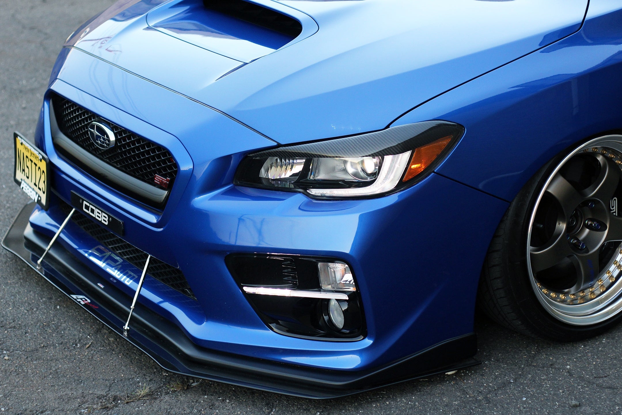 Subaru WRX/STI Carbon Fiber Wind Splitter w/ Rods 2015-2017 (OEM Lip)-Front Wind Splitter-Grocery Getter Performance