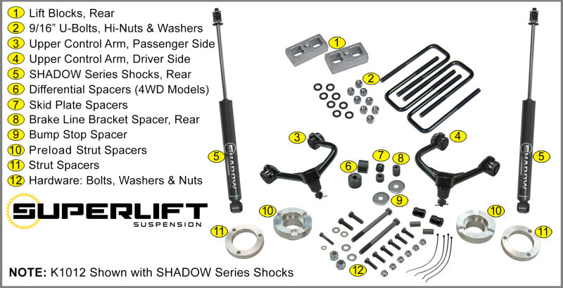 Superlift 05-20 Toyota Tacoma 4WD (Excl TRD Pro Models) - 3in Lift Kit w/ Superlift Shocks-Lift Kits-Grocery Getter Performance