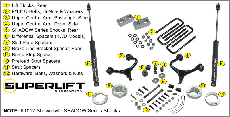 Superlift 05-20 Toyota Tacoma 4WD (Excl TRD Pro Models) - 3in Lift Kit w/ Superlift Shocks-Lift Kits-Grocery Getter Performance
