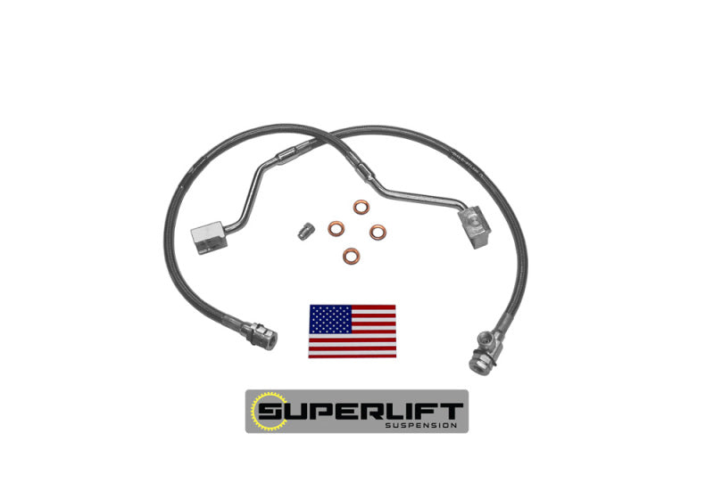 Superlift 90-96 Ford F-150/Bronco w/ 4-6in Lift Kit (Pair) Bullet Proof Brake Hoses-Brake Line Kits-Grocery Getter Performance