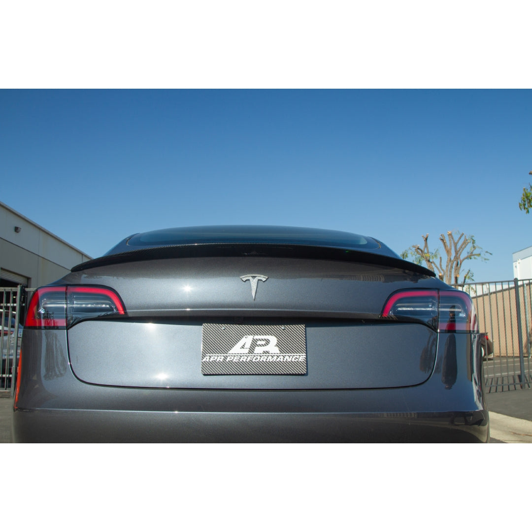 Tesla Model 3 Carbon Fiber Rear Deck Spoiler 2017 - 2023-Rear spoiler-Grocery Getter Performance
