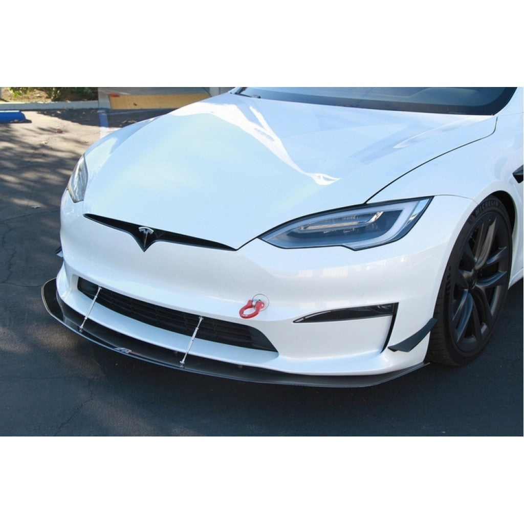 Tesla Model S Plaid Carbon Fiber Front Wind Splitter 2021 - UP-Front Wind Splitter-Grocery Getter Performance