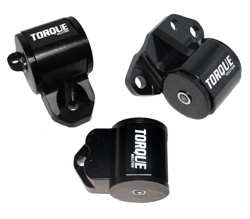 Torque Solution 3pc Billet Engine Mount Kit (3 Bolt): 92-95 Honda Civic/94-01 Integra/93-97 Del Sol-Engine Mounts-Grocery Getter Performance