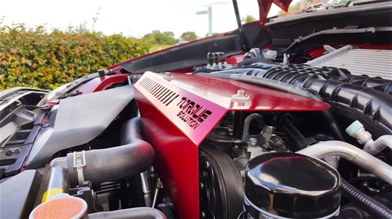 Torque Solution Engine Pulley Cover 2015+ Subaru WRX/2014+ Forester XT - Red-Engine Covers-Grocery Getter Performance
