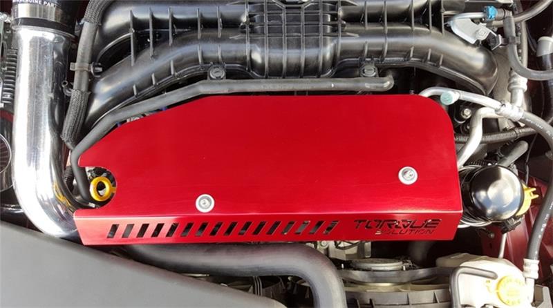Torque Solution Engine Pulley Cover 2015+ Subaru WRX/2014+ Forester XT - Red-Engine Covers-Grocery Getter Performance