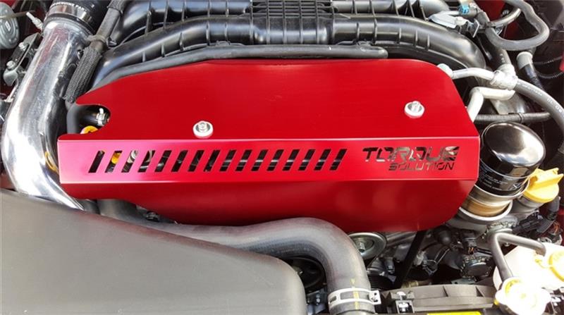 Torque Solution Engine Pulley Cover 2015+ Subaru WRX/2014+ Forester XT - Red-Engine Covers-Grocery Getter Performance