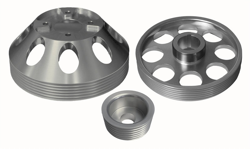 Torque Solution Lightweight WP/Crank/Alt Pulley Combo (Silver): Hyundai Genesis Coupe 3.8 2010+-Pulleys - Crank, Underdrive-Grocery Getter Performance