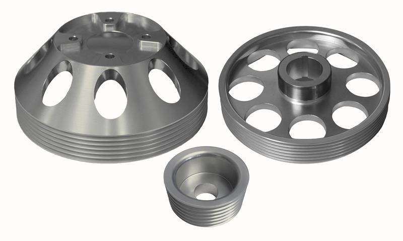 Torque Solution Lightweight WP/Crank/Alt Pulley Combo (Silver): Hyundai Genesis Coupe 3.8 2010+-Pulleys - Crank, Underdrive-Grocery Getter Performance