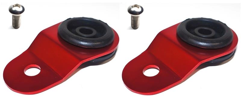 Torque Solution Radiator Mount Combo with Inserts (RED) : Mitsubishi Evolution 7/8/9-Radiator Stays-Grocery Getter Performance