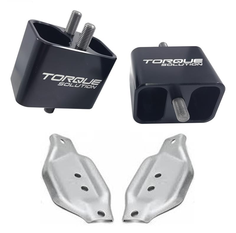 Torque Solution Solid Billet Engine Mounts w/ Mount Plates: 02-14 Subaru WRX / 04-17 STI-Engine Mounts-Grocery Getter Performance