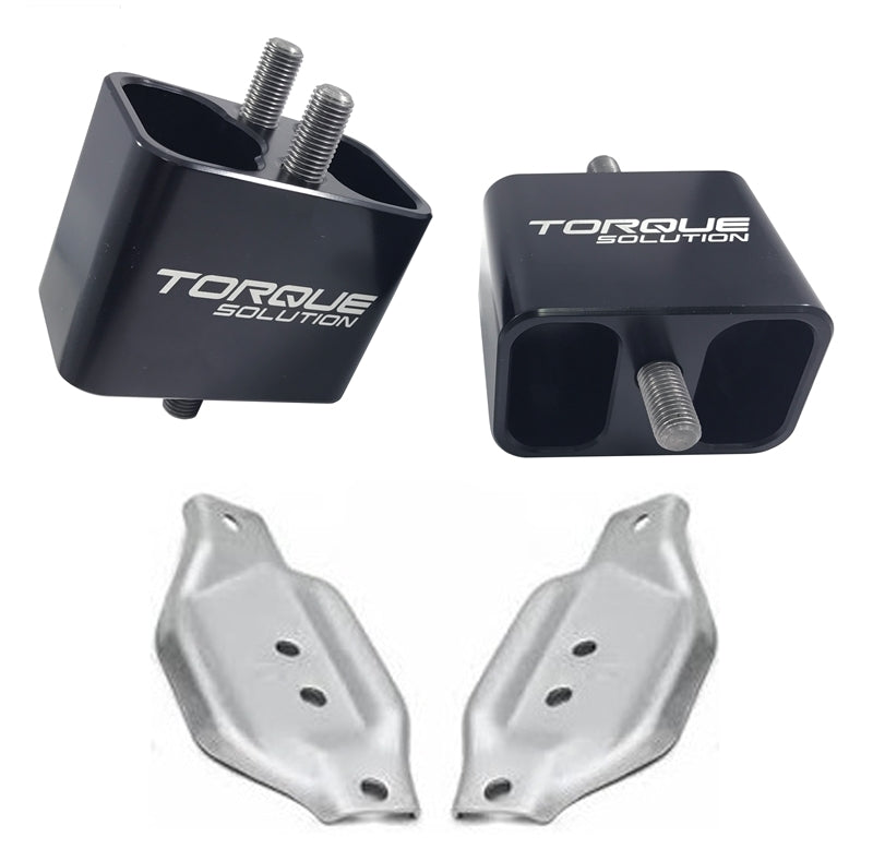 Torque Solution Solid Billet Engine Mounts w/ Mount Plates: 02-14 Subaru WRX / 04-17 STI-Engine Mounts-Grocery Getter Performance