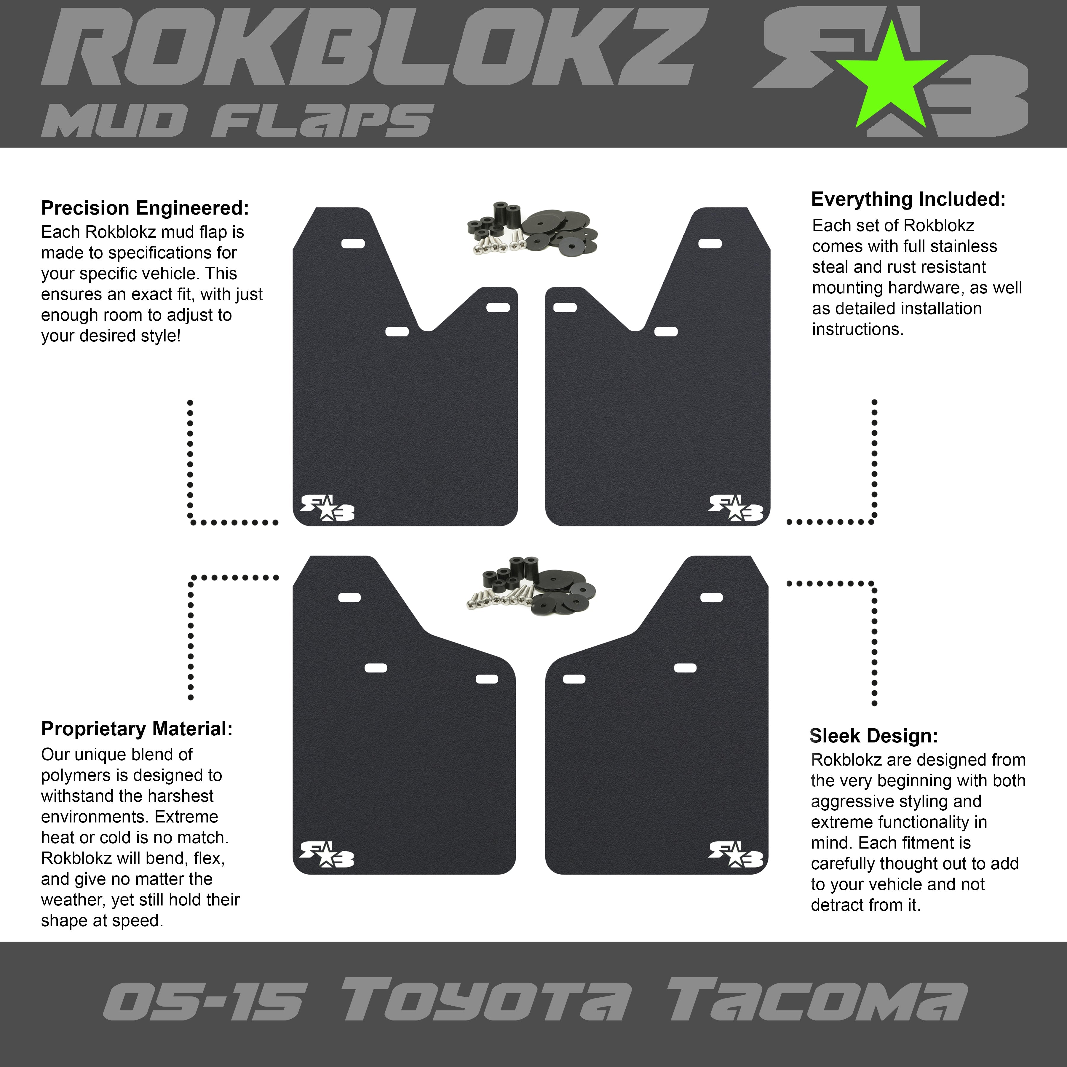 Toyota Tacoma (2nd Gen) 2005-2015 Mud Flaps